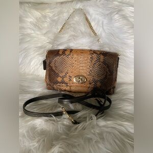 Coach Snakeskin Print Leather Crossbody